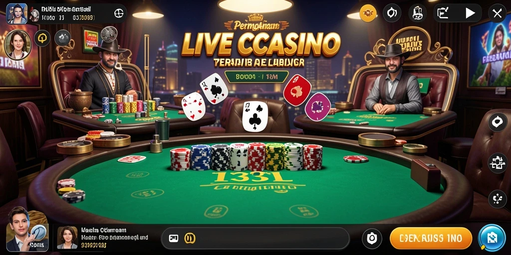 Screenshot gameplay 33L menampilkan dealer langsung dan meja permainan yang menarik.
