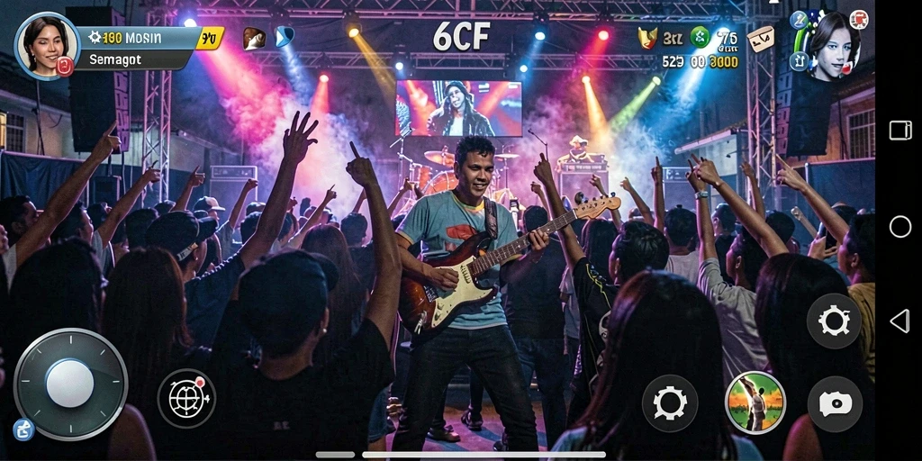 Tampilan gameplay menarik dari 6CF dengan berbagai lagu.