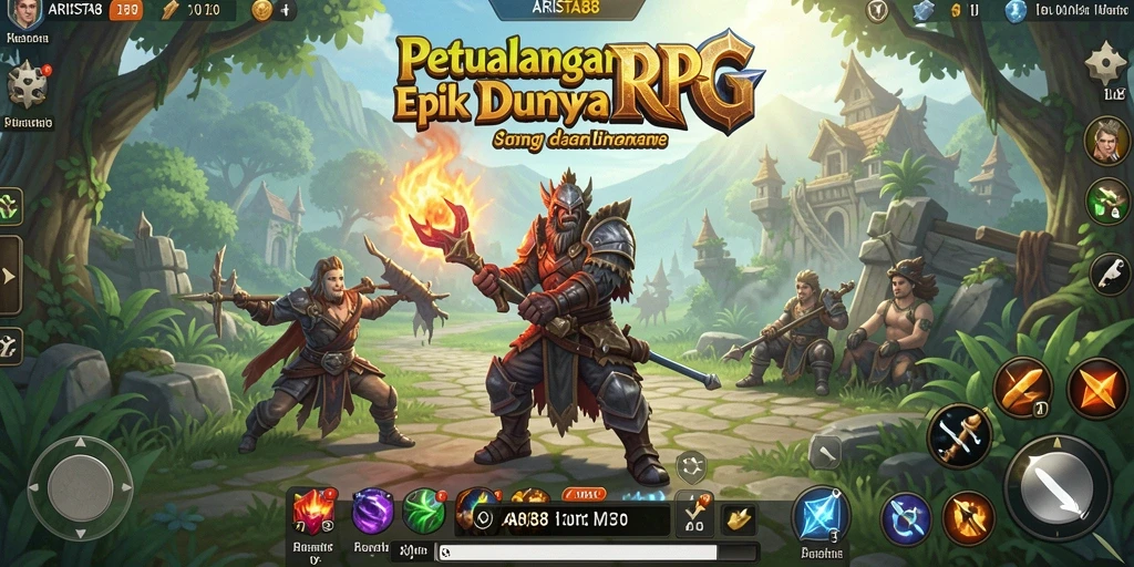 Tampilan gameplay RPG menggugah selera di ARISTA88.