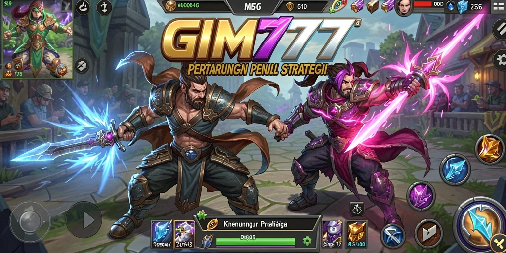 Screenshot GIM777 menampilkan aksi pertarungan seru dalam arena MOBA.