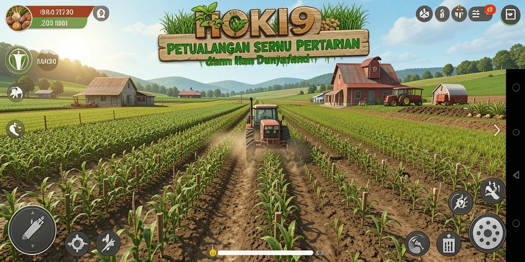Screenshot gameplay HOKI9 menampilkan kegiatan bertani yang menyeronokkan.
