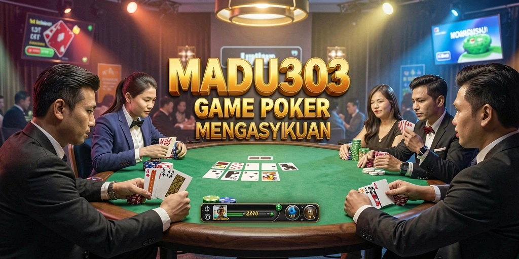 Tampilan gameplay Poker yang seru dan mendebarkan di MADU303.
