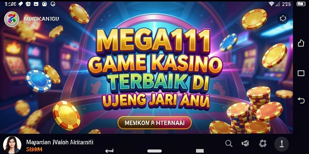 Screenshot gameplay MEGA111 menampilkan momen mendebarkan dari permainan Kasino.