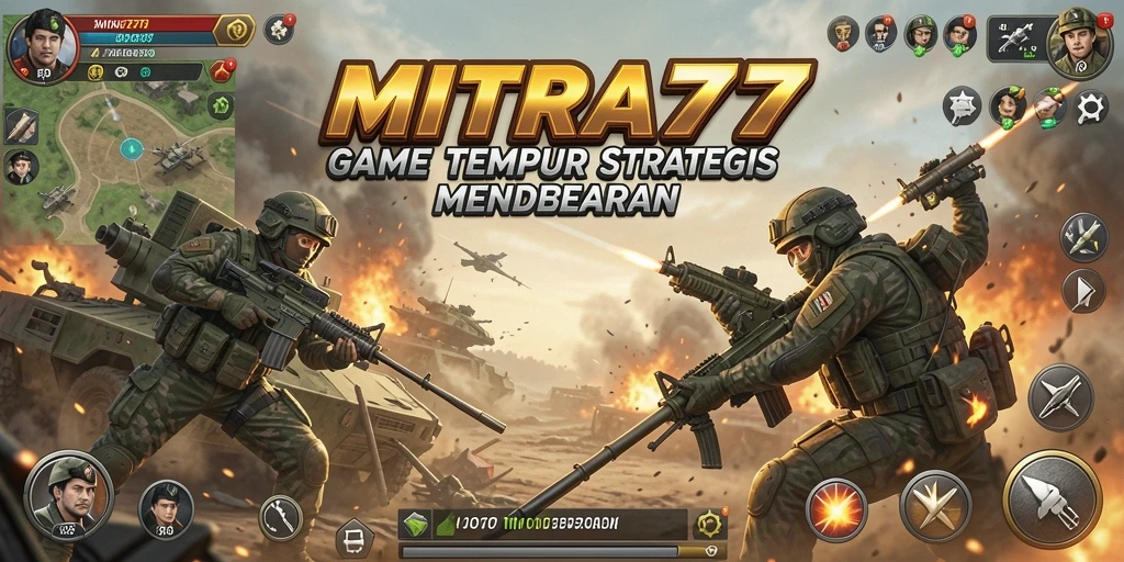 Tampilan gameplay MITRA77 yang penuh aksi dan strategi.