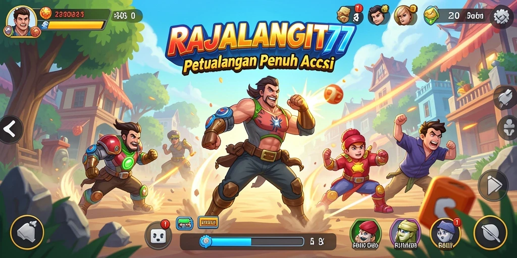 Tangkapan layar menyajikan gameplay seru RAJALANGIT77.