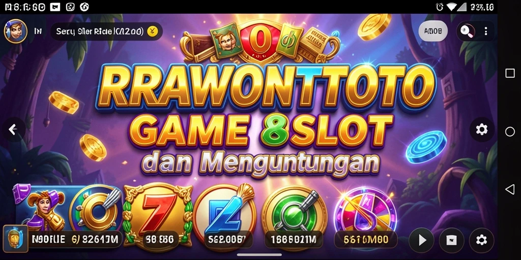 Tampilan gameplay RAWONTOTO yang seru dengan tema dan efek menarik.