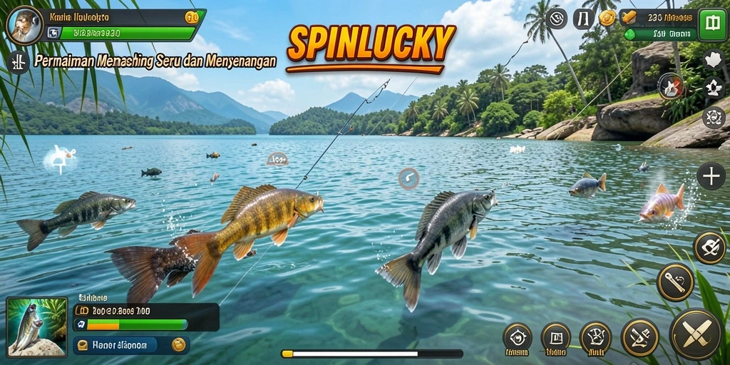 Tampilan gameplay Fishing yang seru dan menantang di SPINLUCKY.