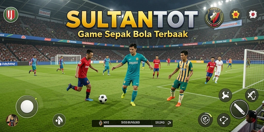 Tampilan gameplay SULTANTOTO yang mendebarkan dalam aksi sepak bola.