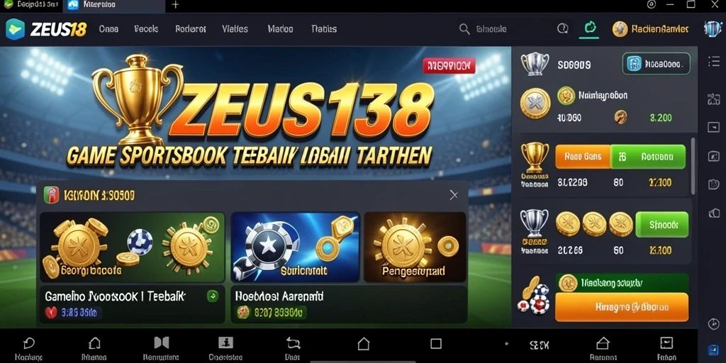 Tampilan gameplay Sportsbook ZEUS138 dengan berbagai pilihan taruhan.